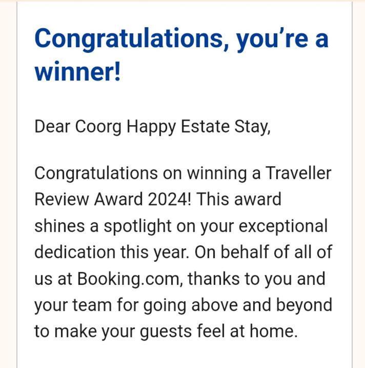 Coorg Happy Estate Stay Madikeri Eksteriør billede